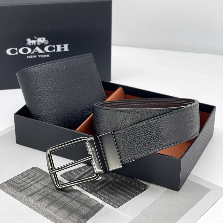 [BUNJANG] Coach Standard Wallet and Reversible Belt Set / 코치 스탠다드 지갑 양면 벨트 세트 새상품