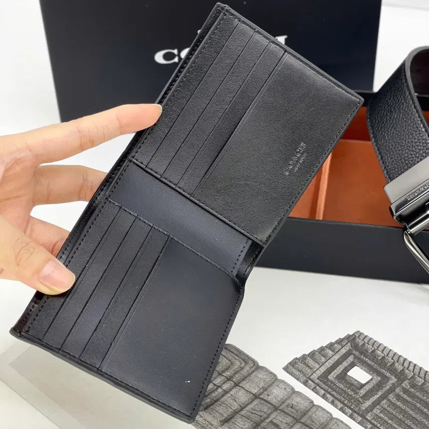 [BUNJANG] Coach Standard Wallet and Reversible Belt Set / 코치 스탠다드 지갑 양면 벨트 세트 새상품