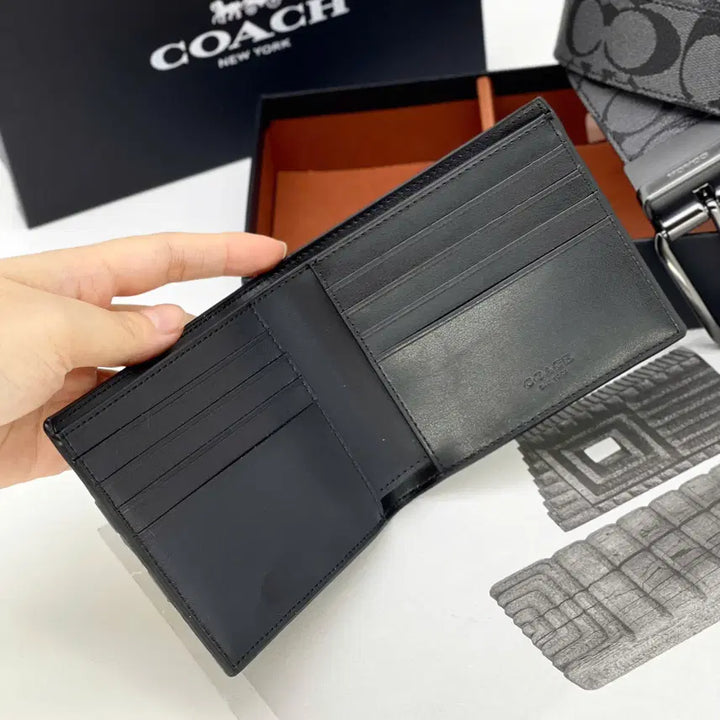 [BUNJANG] Coach Standard Wallet and Reversible Belt Set / 코치 스탠다드 지갑 양면 벨트 세트 새상품
