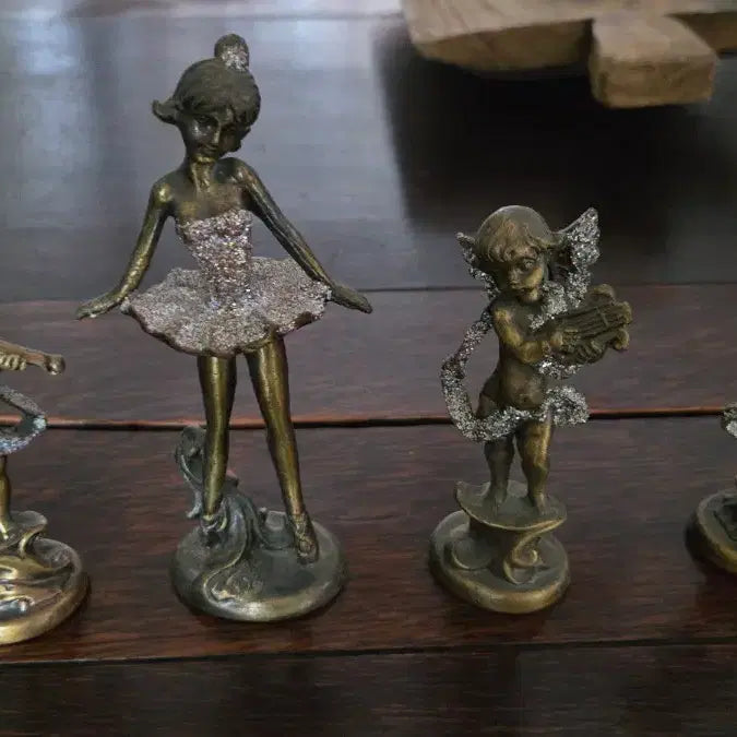 [BUNJANG] Antique Angel Figurines Set / 주석인형 4개