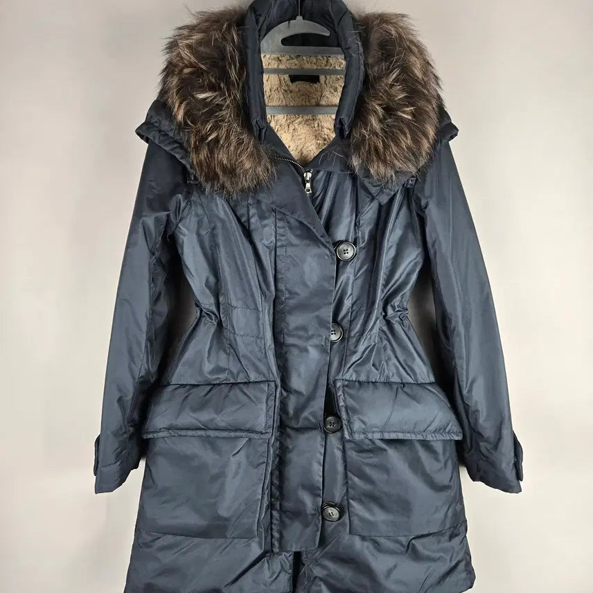 [BUNJANG] Benetton Duck Down Padded Jacket (Size 66-77) / [무료배송]베네통 44 여성 안감퍼 라쿤퍼 덕 다운 패딩 (66-77)