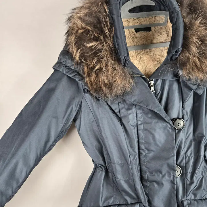 [BUNJANG] Benetton Duck Down Padded Jacket (Size 66-77) / [무료배송]베네통 44 여성 안감퍼 라쿤퍼 덕 다운 패딩 (66-77)