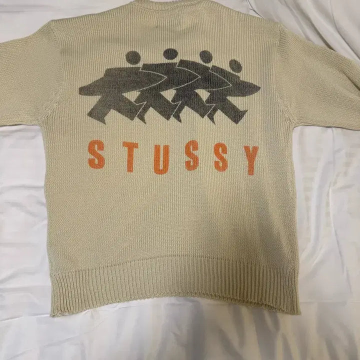[BUNJANG] Stussy Surfman Ivory Knit XL / Stussy 스투시 서프맨 아이보리  니트 xl