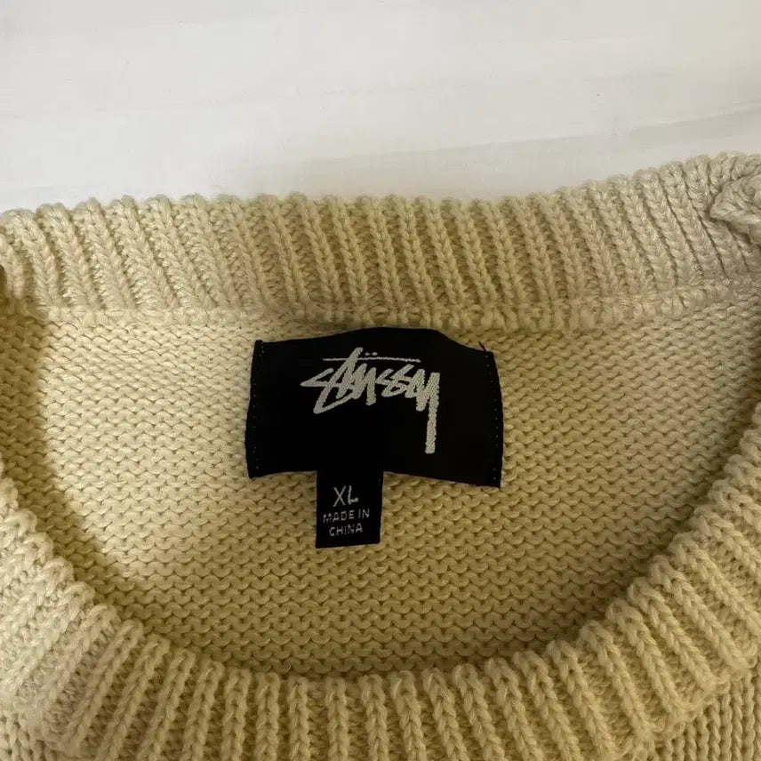 [BUNJANG] Stussy Surfman Ivory Knit XL / Stussy 스투시 서프맨 아이보리  니트 xl