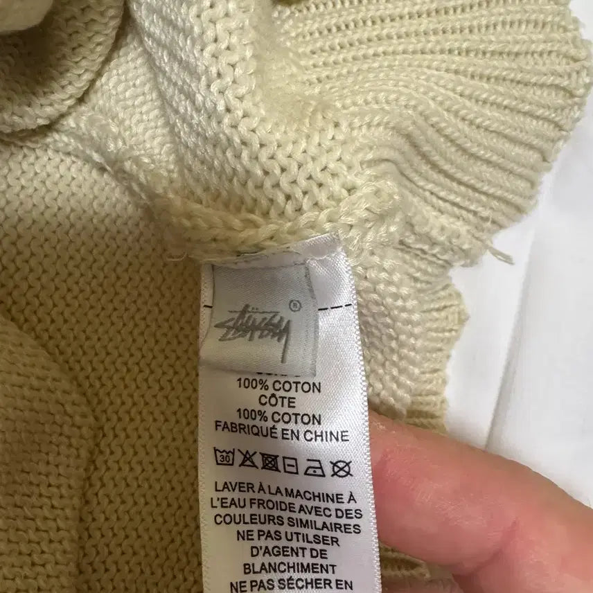 [BUNJANG] Stussy Surfman Ivory Knit XL / Stussy 스투시 서프맨 아이보리  니트 xl