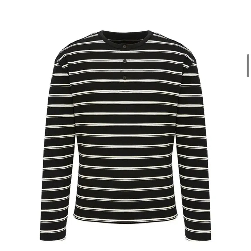 [BUNJANG] DNSR Striped Henley Long Sleeve Black XL / DNSR 디앤에스알 헨리넥 스트라이프 롱슬리브