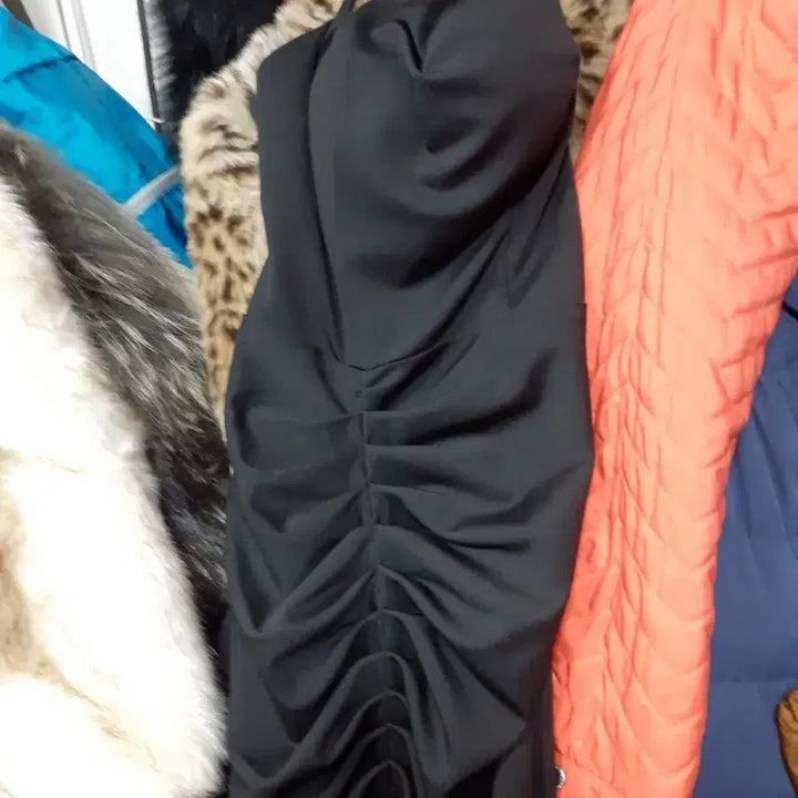 [BUNJANG] Black Shirring Tube Top Long Dress 44 / 블랙 셔링 튜브탑 롱 드레스44