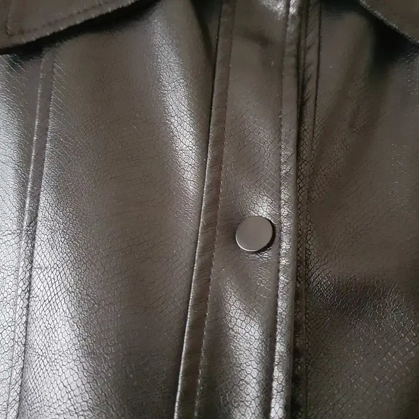 [BUNJANG] Short Faux Leather Jacket / 빅카라 퍼프 벌룬 가죽자켓 숏자켓