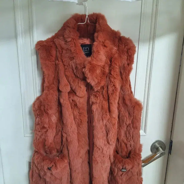 [BUNJANG] DOdenOb Orange Rabbit Fur Vest / DOdenOb  오렌지 토끼털  베스트