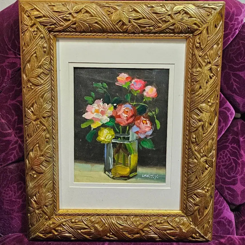 [BUNJANG] Rose Oil Painting in Vintage Frame / 장미 유화작품