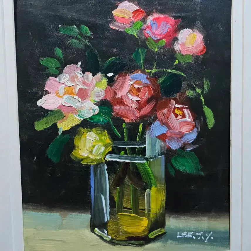 [BUNJANG] Rose Oil Painting in Vintage Frame / 장미 유화작품