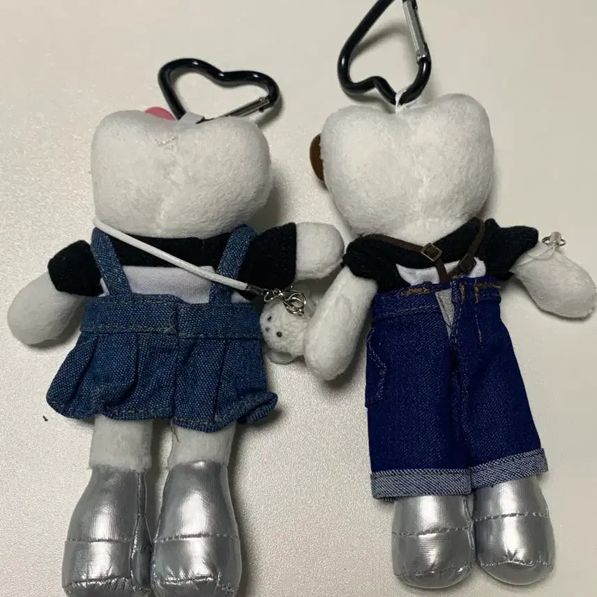 [BUNJANG] Hello Kitty Denim Long-Leg Doll Keychain Set (Grade B) / 헬로키티 롱다리 데님 인형 키링 세트(B급)