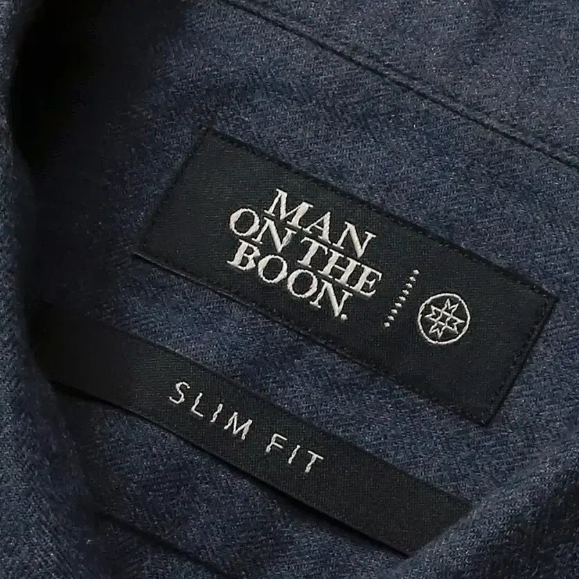 [BUNJANG] Man On The Boon Fade Navy Cotton Flannel Shirt / 맨온더분 [Man On The Boon] 페이드 네이비 코튼 셔츠 플란넬