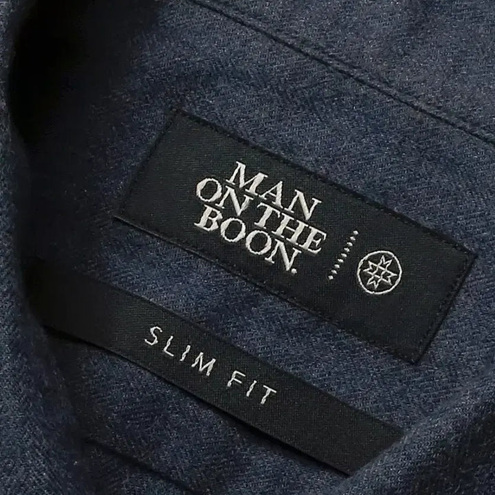 [BUNJANG] Man On The Boon Fade Navy Cotton Flannel Shirt / 맨온더분 [Man On The Boon] 페이드 네이비 코튼 셔츠 플란넬