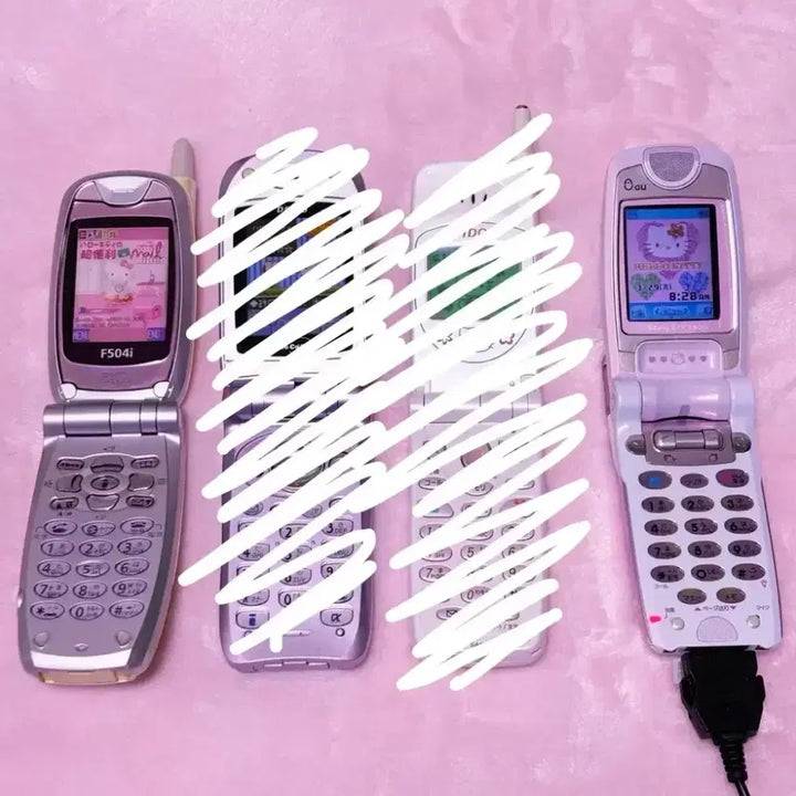 [BUNJANG] Kitty Phone Mock-up Phone Vintage Phone Bundle / 키티폰 키티 폰 목업폰 고전 키티 폰 키티스트랩