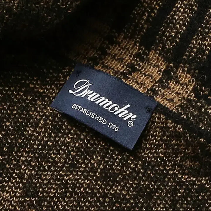 [BUNJANG] Drumohr Lana Wool Check 3B Jacket Cardigan / 드루모어 [Drumohr] 라나 울 체크 럭셔리 3B 자켓 가디건 이태리