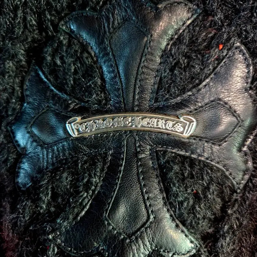 [BUNJANG] Chrome Hearts Leather Scarf / 크롬하츠 목도리 크로스 가죽 은장패치(정품)