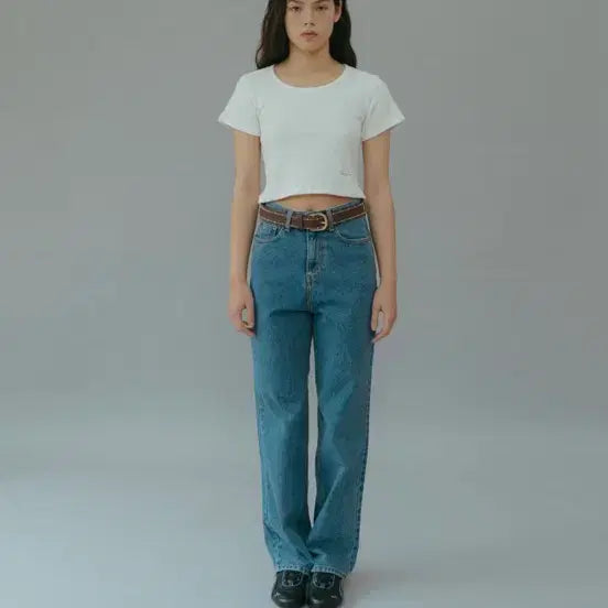 [BUNJANG] Onmood Blue Denim Straight Fit Jeans (Size S) / 온무드 데님 블루데님 청바지 S