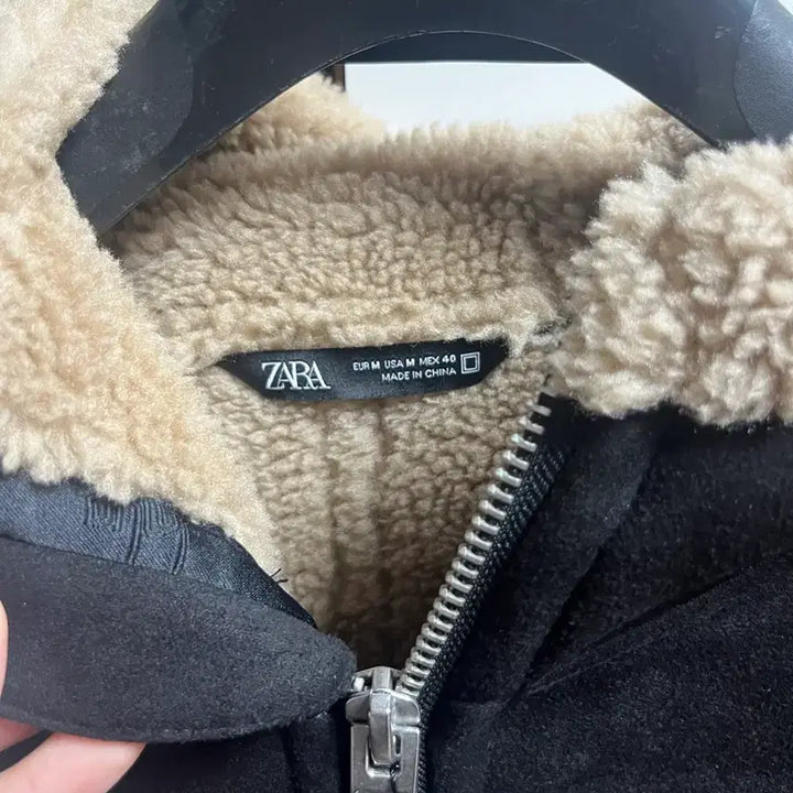 [BUNJANG] Zara Black Suede Mouton Jacket / 자라 블랙 스웨이드 무스탕 자켓