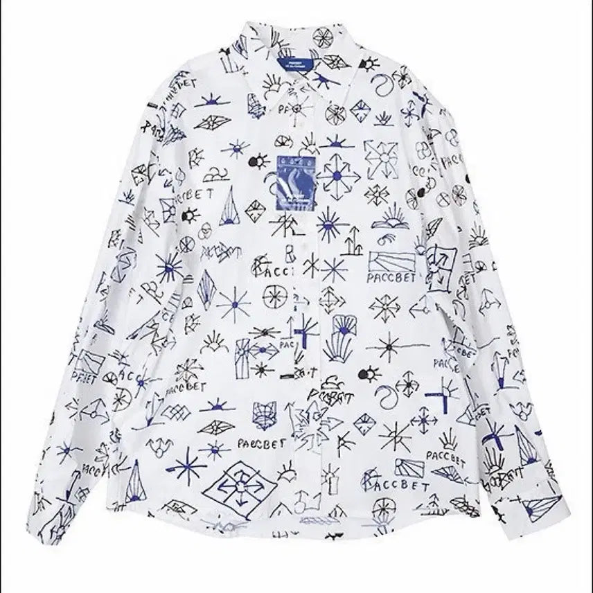 [BUNJANG] PACCBET Classic Logo Oversized Shirt White / 라스벳PACCBET 클래식 로고 레터링 오버사이즈 셔츠화이트