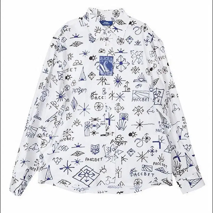 [BUNJANG] PACCBET Classic Logo Oversized Shirt White / 라스벳PACCBET 클래식 로고 레터링 오버사이즈 셔츠화이트