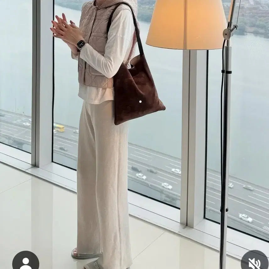 [BUNJANG] Tobb Suede Leather Shoulder Bag with Pouch / 토브 스웨이드 가죽 숄더백 + 파우치