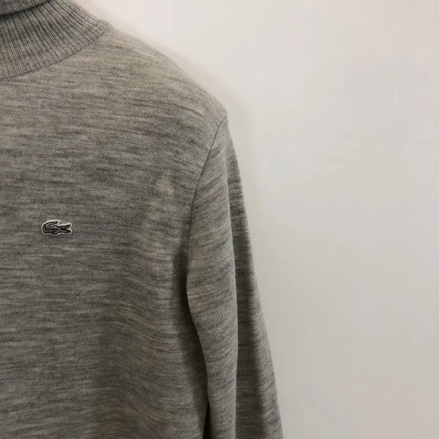 [BUNJANG] Lacoste Wool 100% Patch Logo Turtleneck Sweater / 라코스테 울 100% 폴라니트 여성 90 패치로고