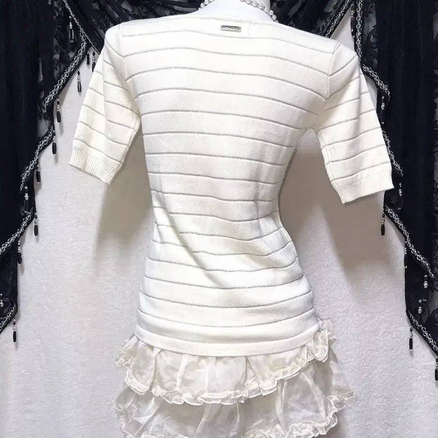 [BUNJANG] Rady Romantic Hime Knit Top / 라디 rady 오네갸루 로맨틱 히메 베메클 금장 체인 니트 로걀탑 핀터