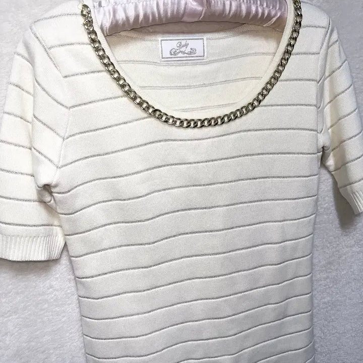 [BUNJANG] Rady Romantic Hime Knit Top / 라디 rady 오네갸루 로맨틱 히메 베메클 금장 체인 니트 로걀탑 핀터