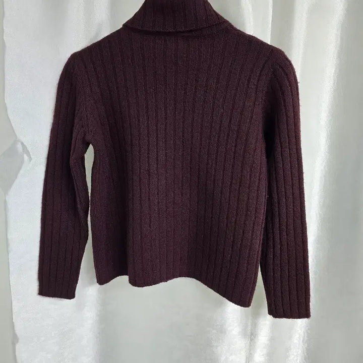 [BUNJANG] Benetton Ribbed Turtleneck Knit Burgundy / 베네통 골지 터틀넥 니트 버건디 (1672)