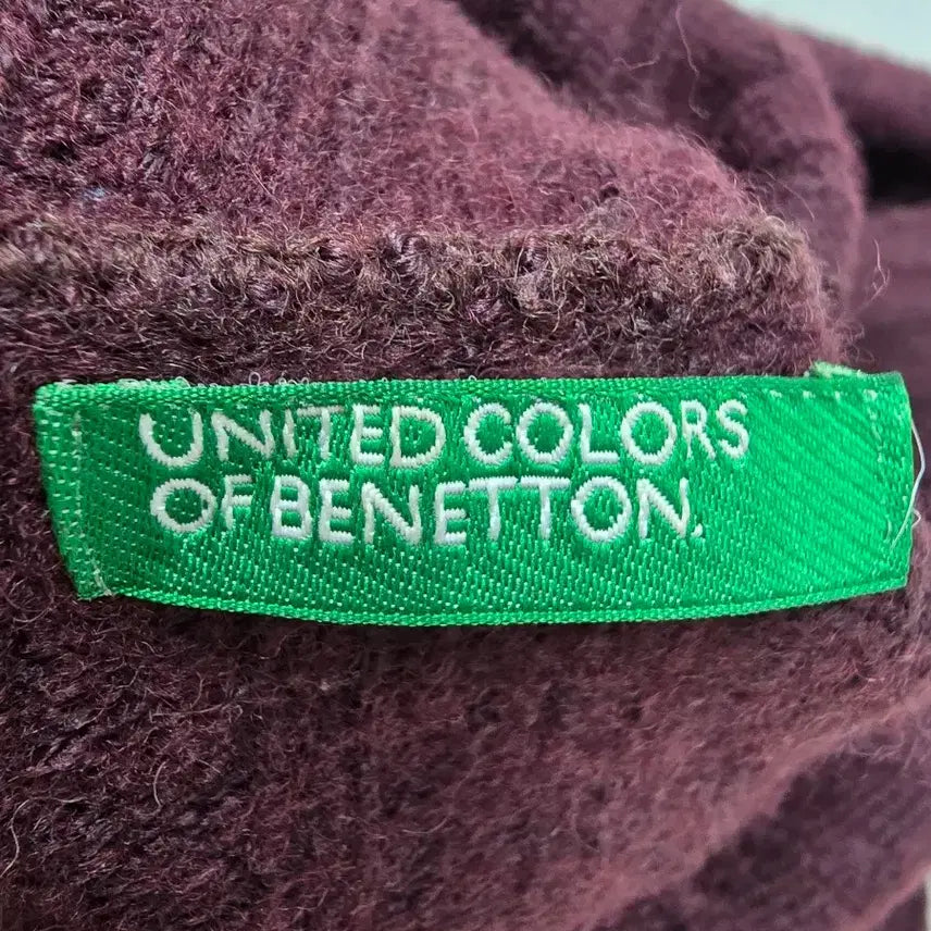 [BUNJANG] Benetton Ribbed Turtleneck Knit Burgundy / 베네통 골지 터틀넥 니트 버건디 (1672)