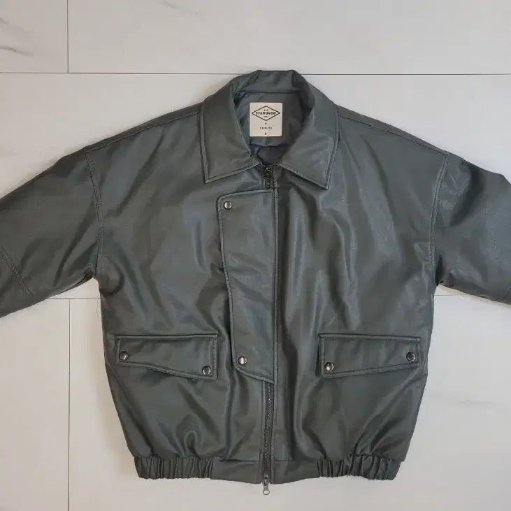 [BUNJANG] STANDARD Leather Blouson Jacket - M / STANDARD 레더 블루종 자켓 M