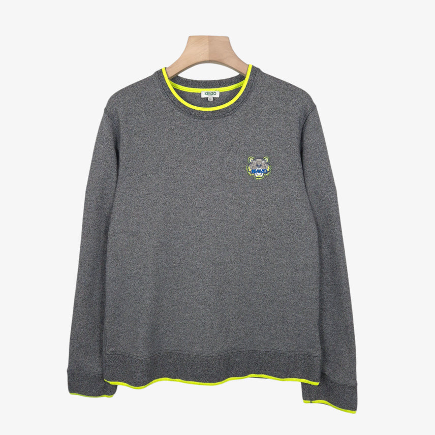 [BUNJANG] Kenzo Gray Tiger Patch Sweatshirt / [100-105] 겐조 그레이 타이거 패치 스웨트셔츠