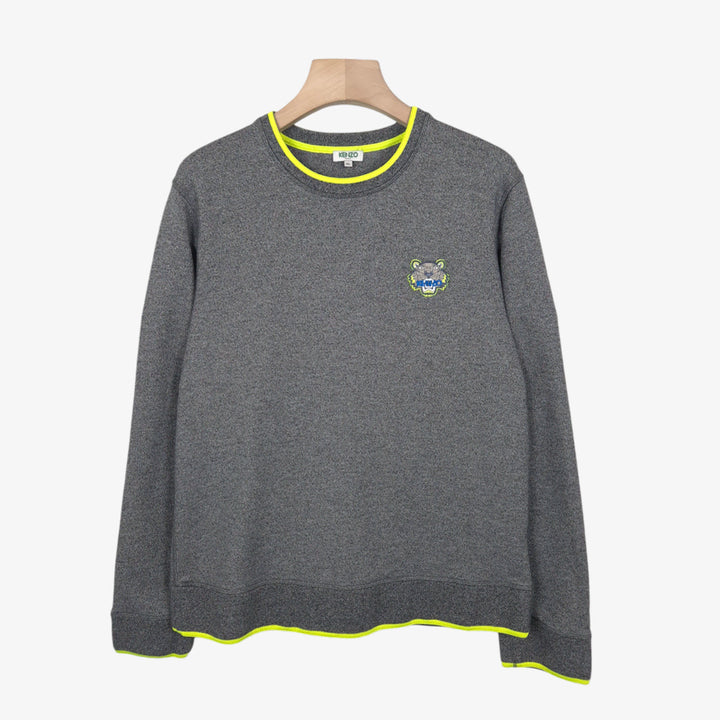 [BUNJANG] Kenzo Gray Tiger Patch Sweatshirt / [100-105] 겐조 그레이 타이거 패치 스웨트셔츠