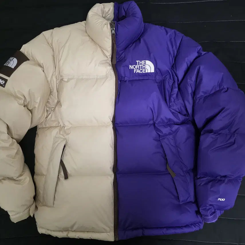 [BUNJANG] Supreme x The North Face Split Nuptse Jacket Tan / 슈프림 x 노스페이스 스플릿 눕시 자켓 탄 - 24SS S사이즈