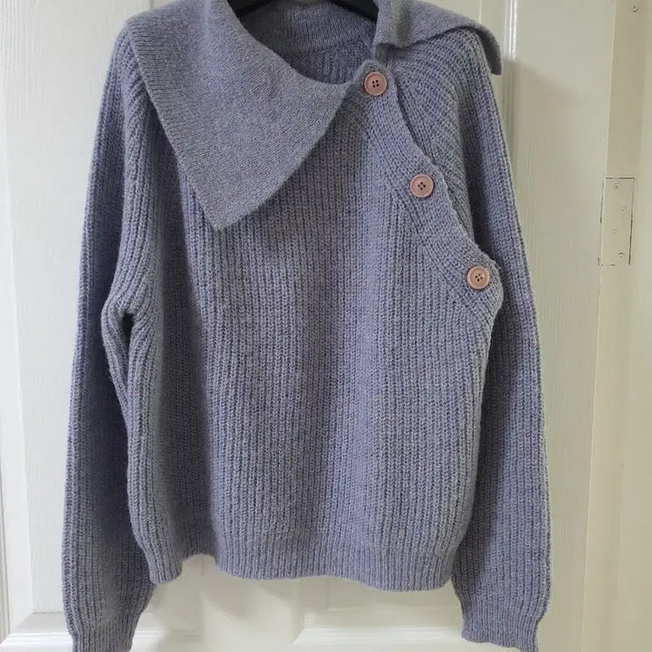 [BUNJANG] Button Knit Sweater - Navy / 단추 니트 (연남색)