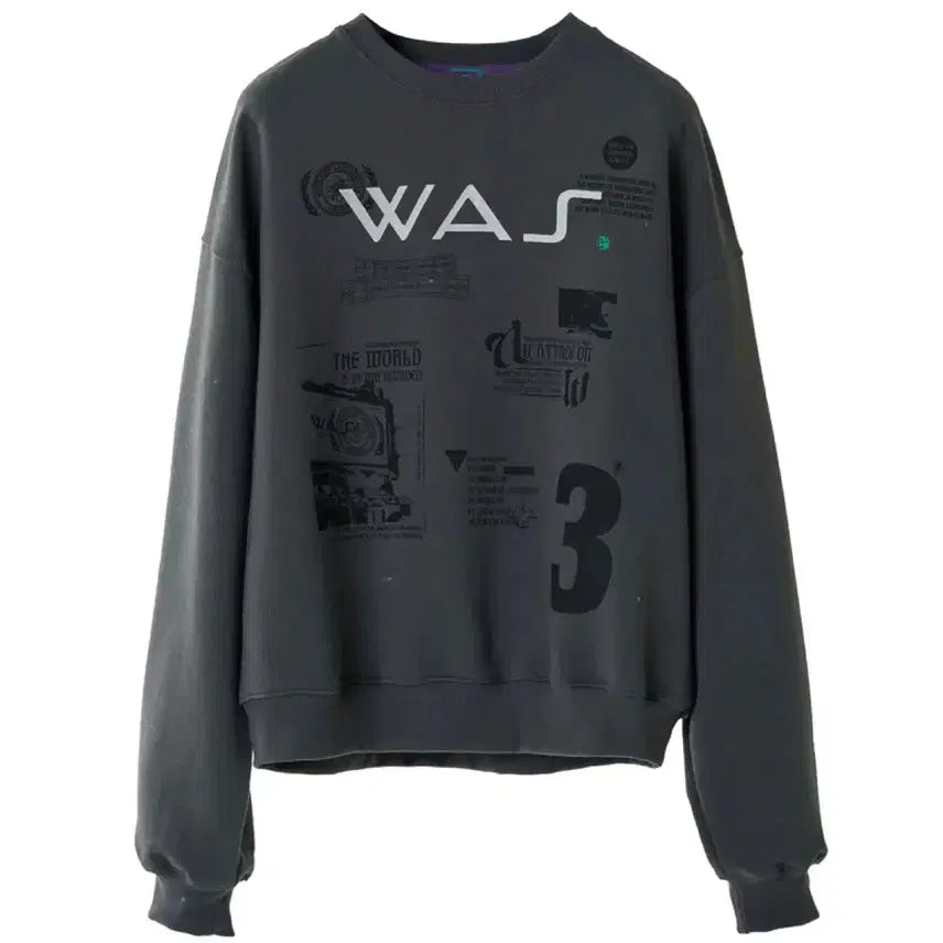 [BUNJANG] WAS Star Crewneck Gray / [1] WAS 스타 크루넥 그레이