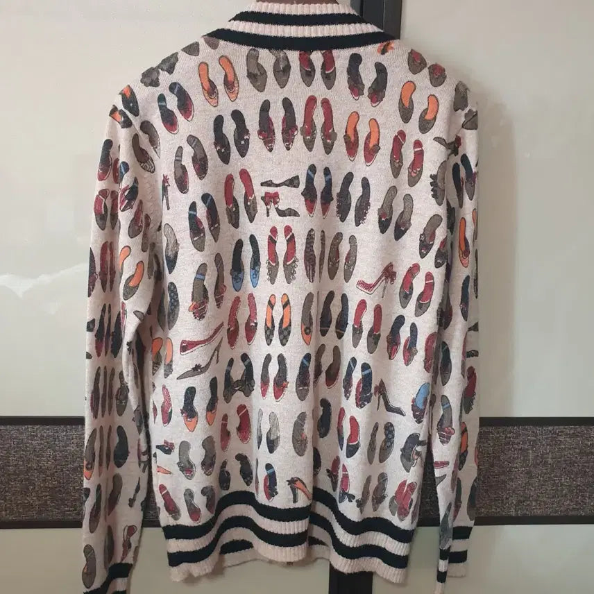 [BUNJANG] Rene & McCoy Shoe Pattern Zip-Up Cardigan / 르니 엔 맥코이 신발 패턴 집업 가디건