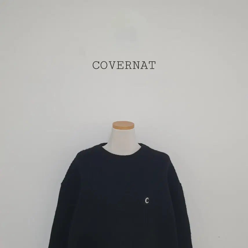 [BUNJANG] Covernat C Logo Black Knit Sweater / 세일)No.26021309 커버낫 C 로고 블랙 니트