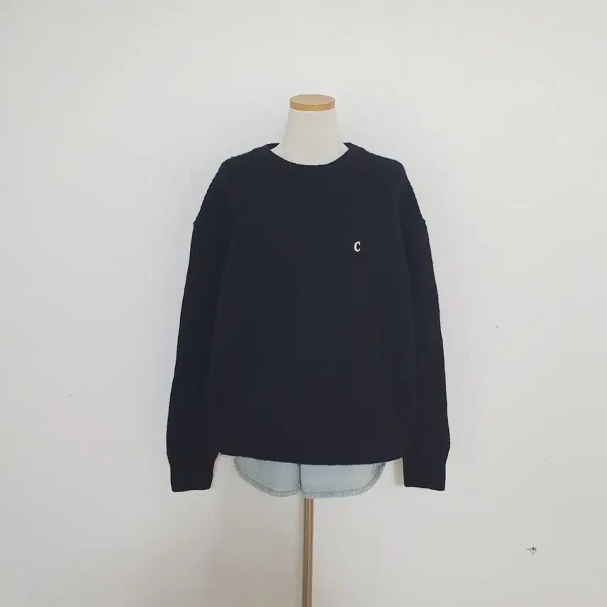 [BUNJANG] Covernat C Logo Black Knit Sweater / 세일)No.26021309 커버낫 C 로고 블랙 니트