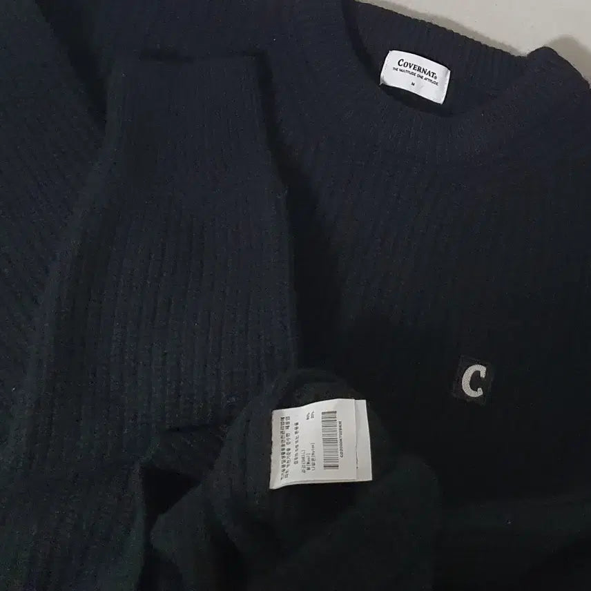 [BUNJANG] Covernat C Logo Black Knit Sweater / 세일)No.26021309 커버낫 C 로고 블랙 니트
