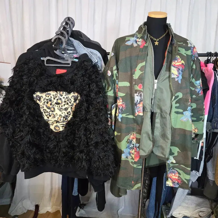 [BUNJANG] Camouflage Flower Print Field Jacket / 카모 플라워 프린팅 야상 자켓