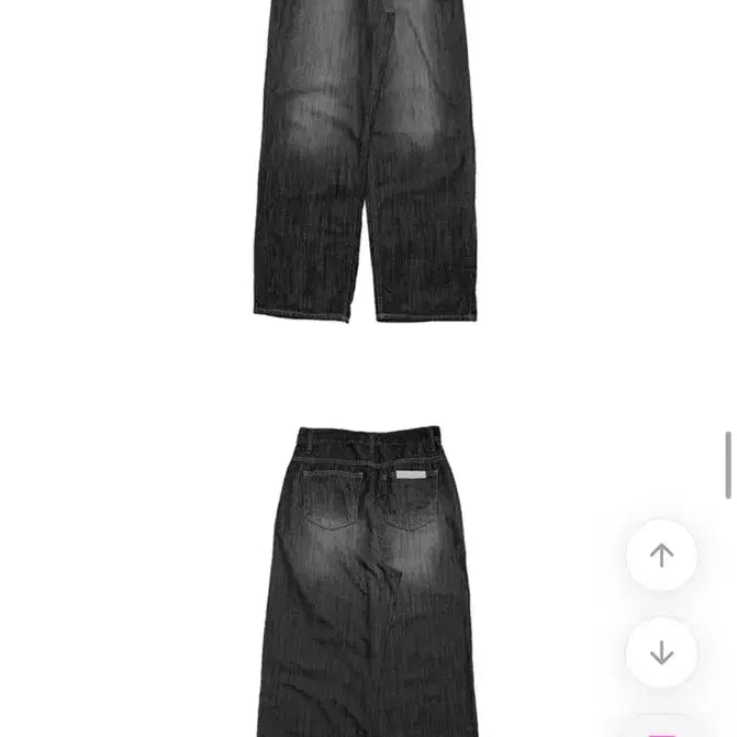 [BUNJANG] Dolce Black Washing Wide Pants (Size S) / 돌체 블랙 워싱 와이드팬츠 S
