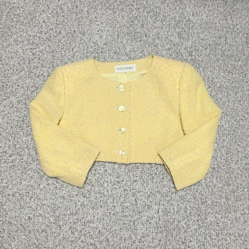 [BUNJANG] Vintage Yves Saint Laurent Tweed Crop Jacket / 빈티지 입생로랑 크롭 트위드 자켓