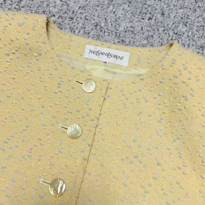 [BUNJANG] Vintage Yves Saint Laurent Tweed Crop Jacket / 빈티지 입생로랑 크롭 트위드 자켓