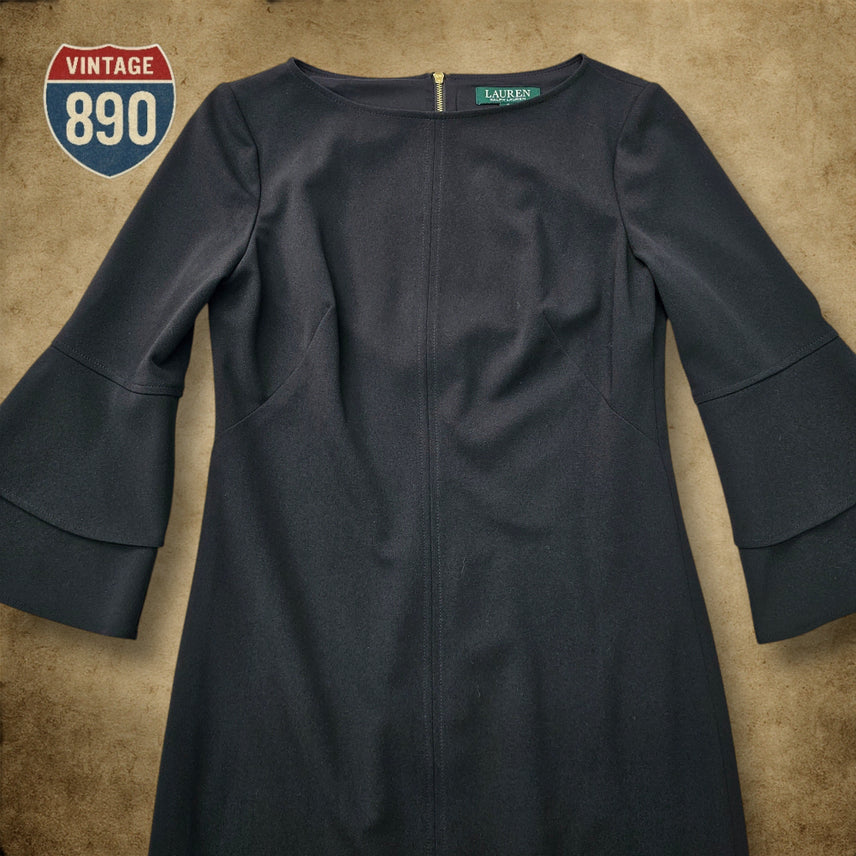 [BUNJANG] Ralph Lauren Bell Sleeve Crepe Dress / [2] Ralph Lauren 랄프로렌 벨 슬리브 크레이프 원피스