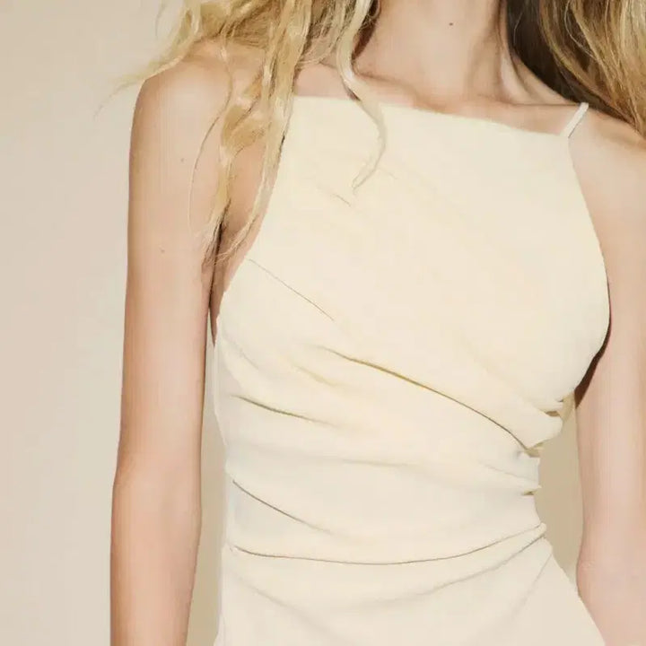 [BUNJANG] Zara Back Slit Ruched Sleeveless Top / (새상품) ZARA 백 트임 주름 셔링 탑