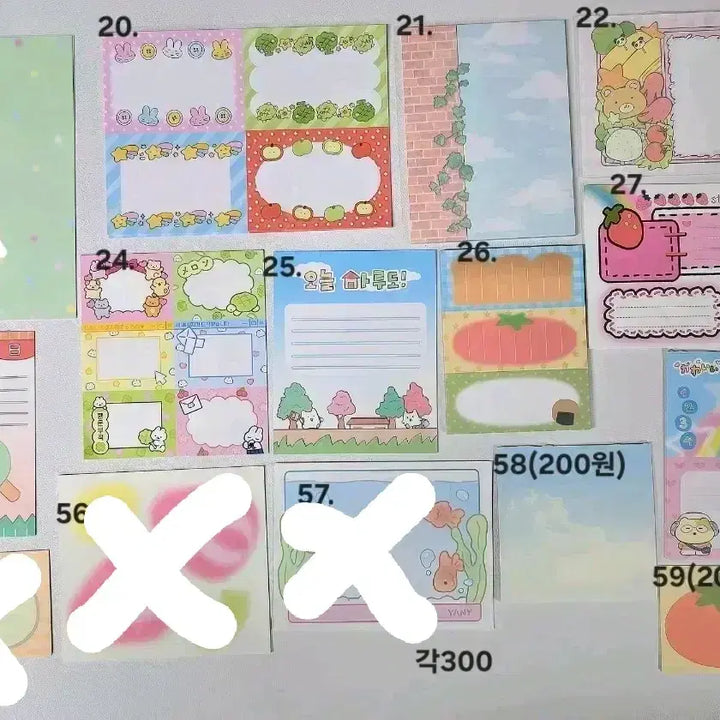 [BUNJANG] Assorted Memo Pads / 떡메모지 판매 소분띵(핑루 비터폼폼 도리 포포 모루 레로카 등)