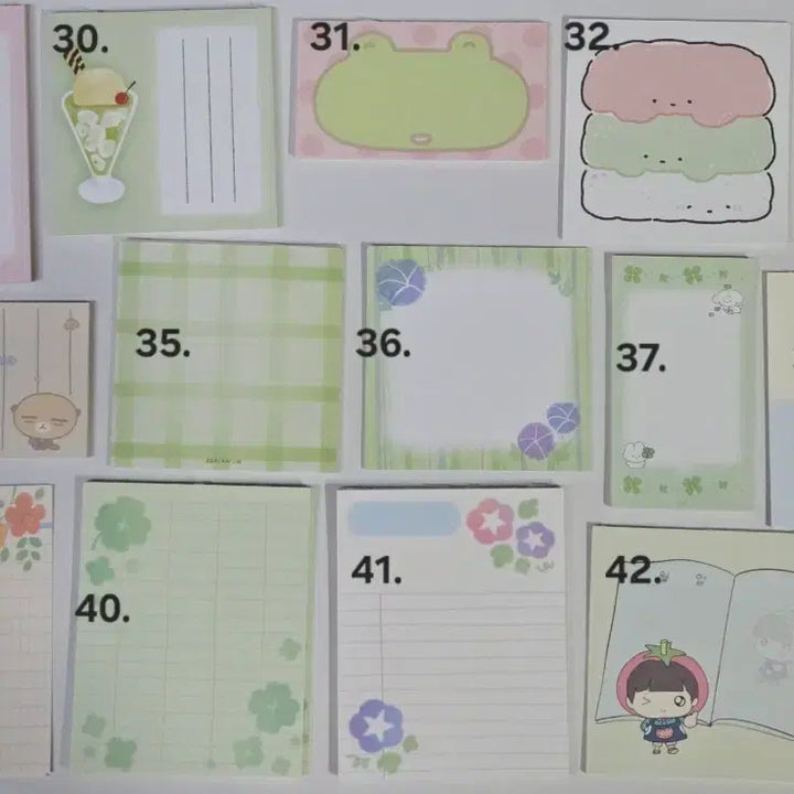 [BUNJANG] Assorted Memo Pads / 떡메모지 판매 소분띵(핑루 비터폼폼 도리 포포 모루 레로카 등)