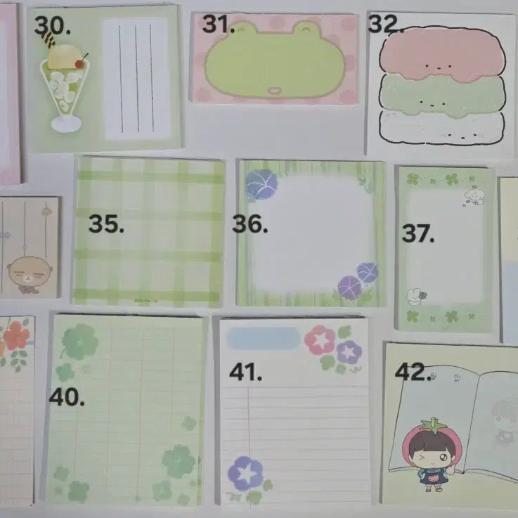[BUNJANG] Assorted Memo Pads / 떡메모지 판매 소분띵(핑루 비터폼폼 도리 포포 모루 레로카 등)